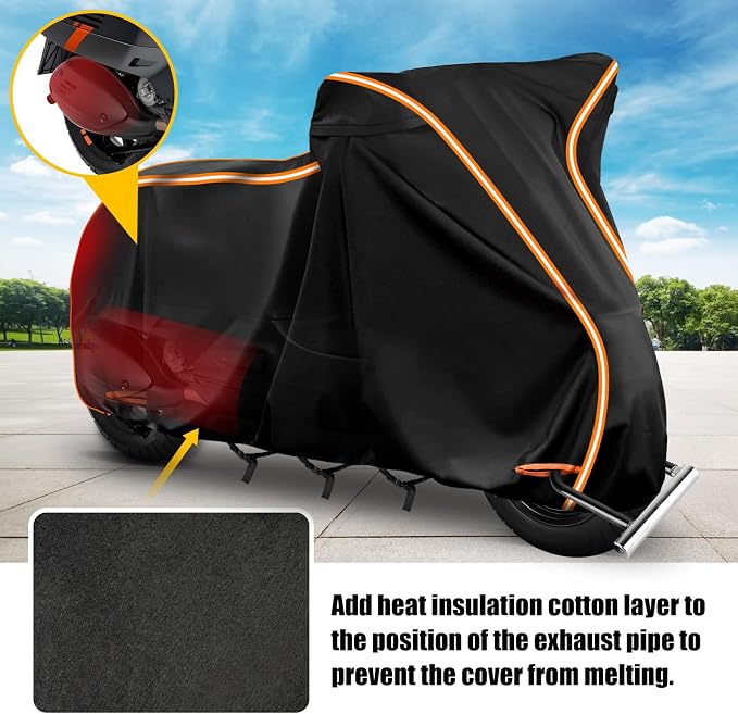 Waterproof Motorcycle Cover for Vespa GTV, Vespa GTS, Outdoor 420D Bike Cover - Image 3