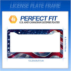 Patriotic American Flag License Plate Frame USA Flag License Plate Stainless - Image 7