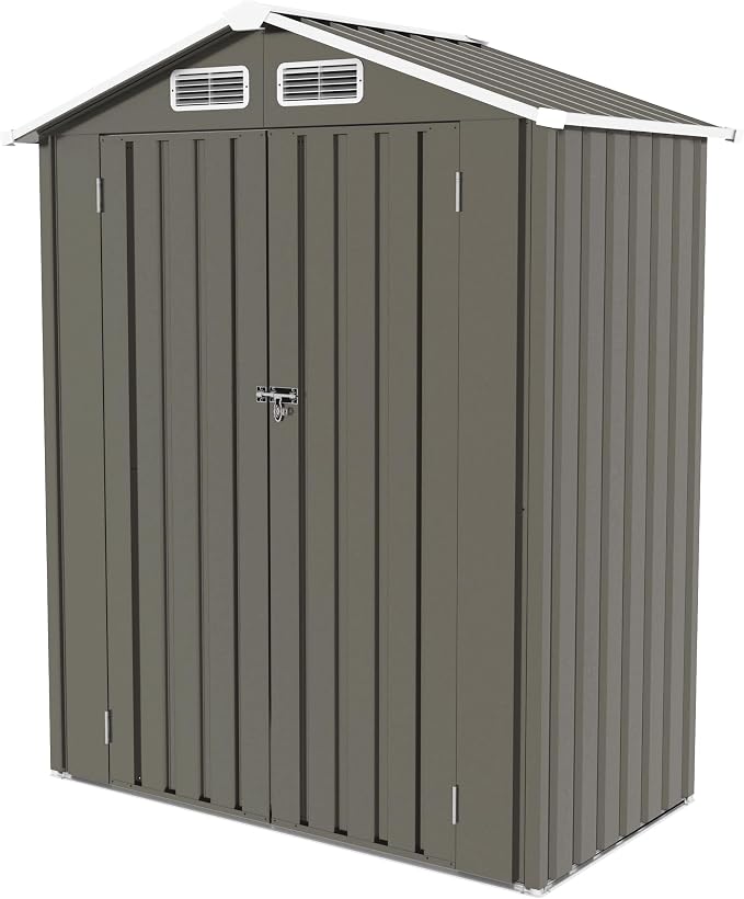 IKERY 5X3 FT Metal Outdoor Storage Shed, Tool Shed - Image 8