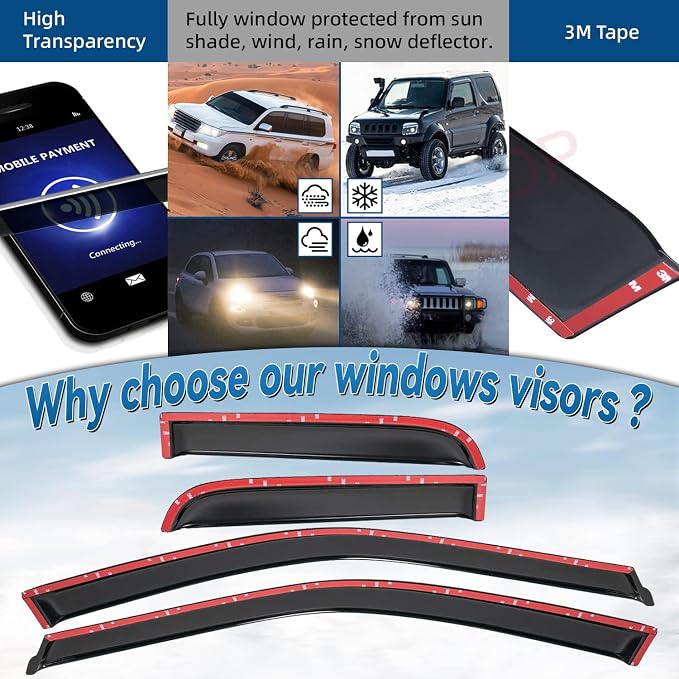 4pcs Window Visors Compatible - Image 2
