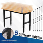WORKPRO Adjustable Garage Workbench, Leveling Foot, 5 Heights, 1500 LBS Load - Image 3