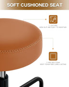 Shop Stool with Lockable Rubber Wheels Adjustable Backrest Tool Tray Storage - Image 4