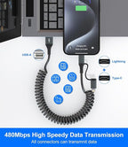 USB to USB C and Lightning Cable Support Apple Carplay & Android Auto - Image 5