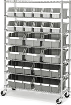 Seville Classics Commercial 7-Tier Platinum/Gray NSF 22-Bin Rack Storage System by SevilleClassics