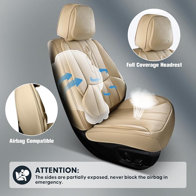AOOG Car Seat Covers Full Set, Leather Seat Covers - Image 5