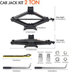 Car Jack Kit Scissor Jack for Car 2 Ton Tire Jack Tool Kit Universal Car - Image 2