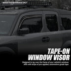 Auto Dynasty 4Pcs Carbon Fiber Pattern Window Visors Compatible - Image 3