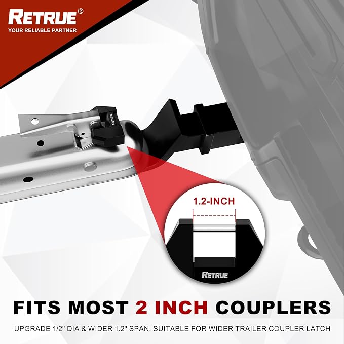 RETRUE Trailer Tongue Coupler Lock, Upgrade Trailer Cyberlock Dia 1/4'' - Image 2