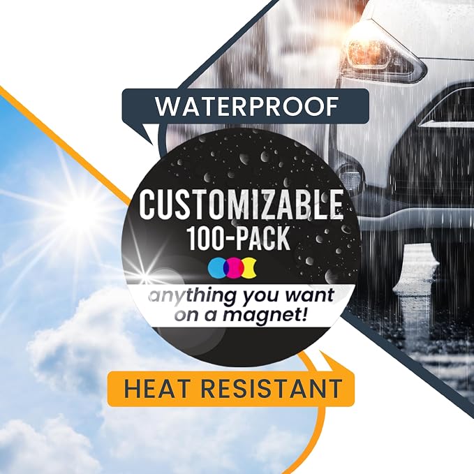 Magnet Me Up Customizable 30 Mil Round Magnet- 5”, 100 PK Weatherproof Car - Image 3