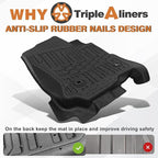 TripleAliners Floor Mats & Trunk Mat & Rear Seatback Cover All Weather TPE - Image 7
