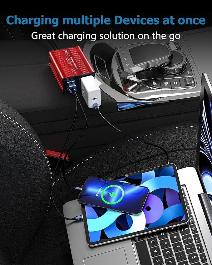 FOVAL 150W Car Power Inverter 12V DC to 110V AC Converter Vehicle Adapter Plug - Image 3