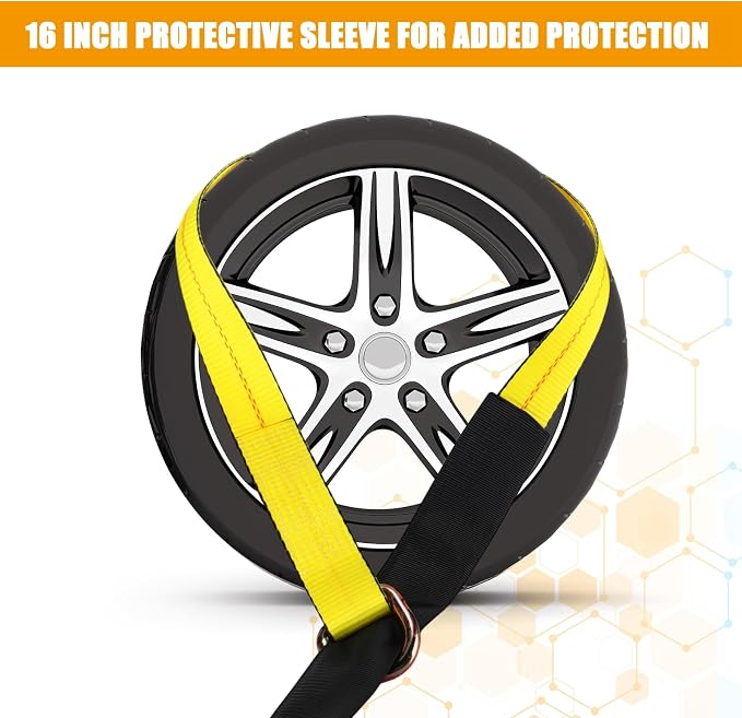 8 Pack 2'' x 12ft Tow Truck Straps Lasso Wheel Lift Straps Lasso Tow Strap - Image 5