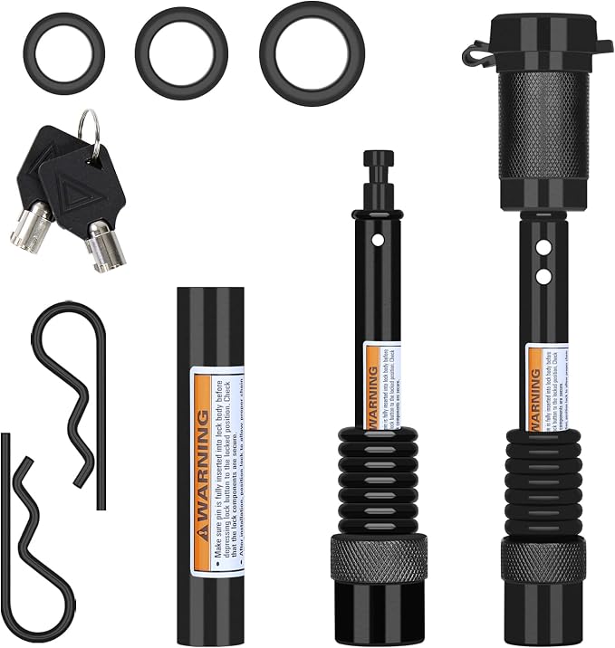 Trailer Hitch Lock Set, Solid Locking Hitch Pin by METAHardware