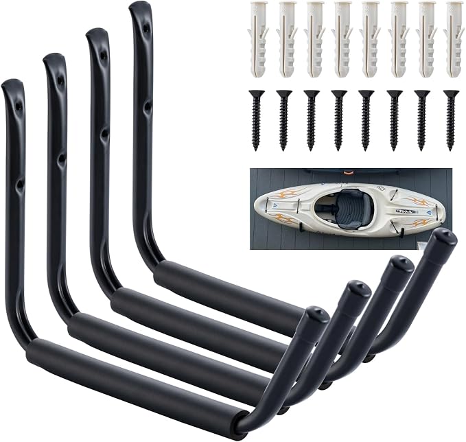 HOME MASTER HARDWARE Heavy Duty 15" Jumbo Garage Wall Hooks 4 Pack – 100 LB by HOME+MASTER+HARDWARE