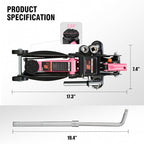 DNA MOTORING Floor Jack with Socket and Lock, Low Profile Hydraulic Trolley Jack - Image 4