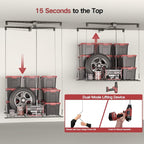 Overhead Garage Storage Lift, Adjustable Heavy-duty 4x4 Ft Ceiling Racks - Image 6