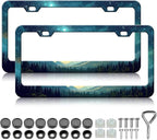 Starry Sky Mountain License Plate Frames by Unknown