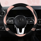 Car Steering Wheel Covers for Women Girl Padded Carbon Fiber PU Leather Cute - Image 2