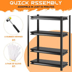 59"H Garage Shelving Heavy Duty Rack, 2400 LBS Large Capacity 4 Tier Adjustable - Image 4