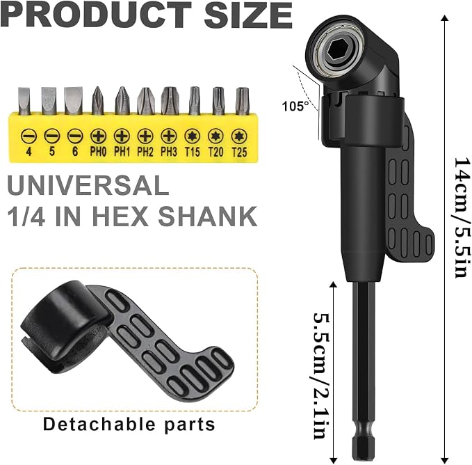 17Pcs Flexible Drill Bit Extension, Include 3Pcs Rotatable Socket Adapter 2Pcs - Image 2