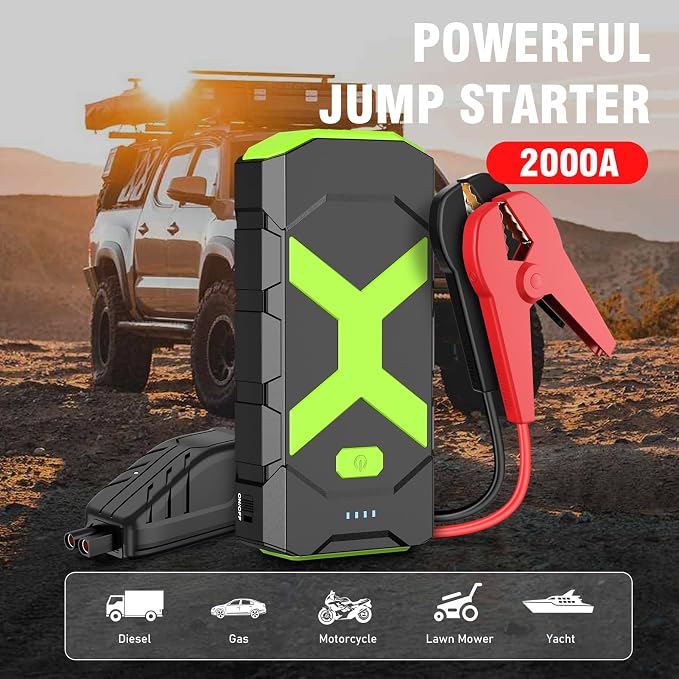 BOOKOO Jump Starter 2000A for Car/Boat/Lawnmower Portable 12V Car Battery Jump - Image 8