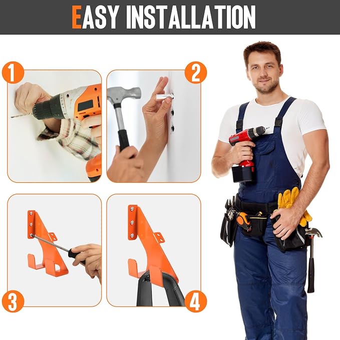 Chainsaw Hanger, Heavy Duty Chain Saw Stand 3-in-1 Wall Mount - Image 3