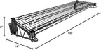14" x 48" Black Epoxy Wire Wall Mount Shelf - Image 3