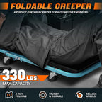 DNA MOTORING 40 Inches Folding 2 in 1 Rolling Z Creeper, Adjustable Roller - Image 2