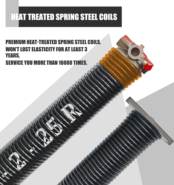 Garage Door Torsion Spring Set, Pair of 2" Electrophoresis Coated Garage Door - Image 2