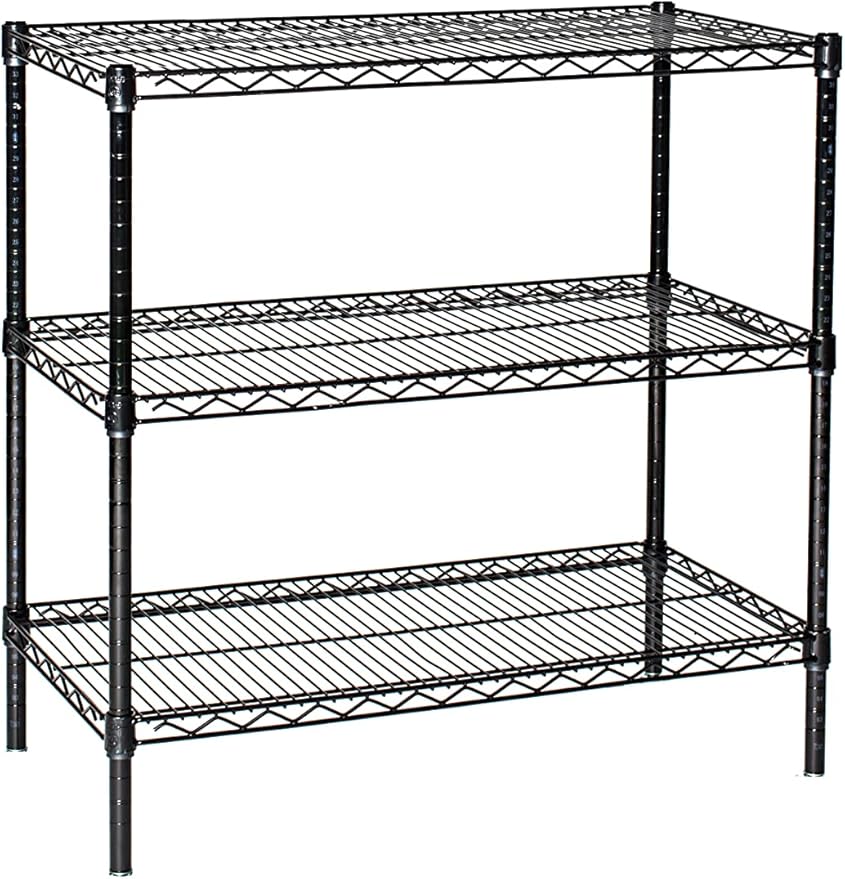 Omega 30" Deep x 48" Wide x 86" High 3 Tier Black Starter Shelving Unit by OmegaProductsCorporation