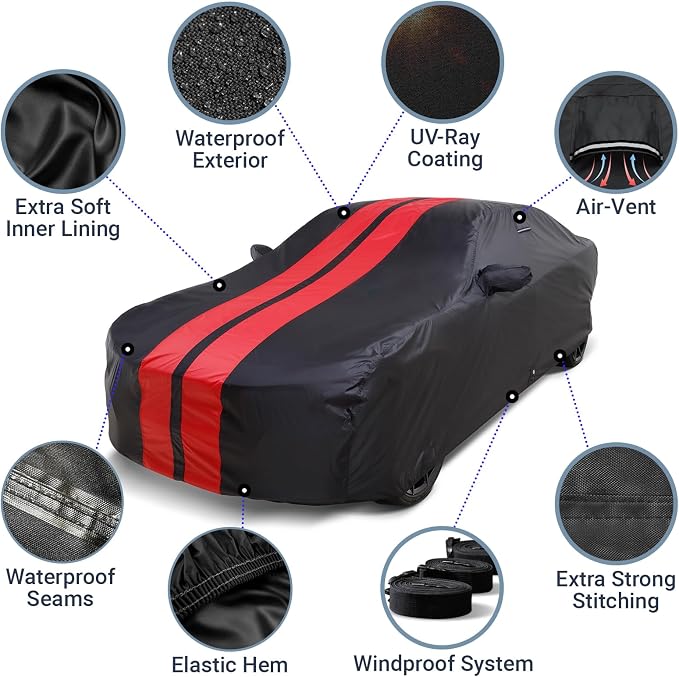 iCarCover Custom Car Cover for Buick Somerset Waterproof All-Weather Rain Snow - Image 4