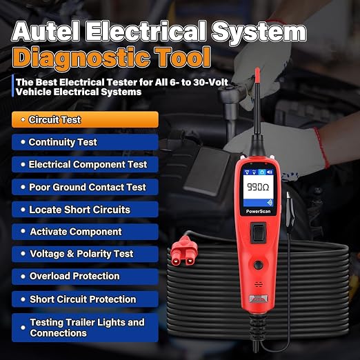 Autel PowerScan PS100 Automotive Circuit Tester 2.0, 12-24V Power Circuit Probe - Image 2