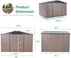 AECOJOY Shed 8' x 10' Outdoor Storage Metal Shed, Steel Yard Shed - Image 2