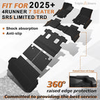 TripleAliners Floor Mats & Trunk Mat & Rear Seatback Cover All Weather TPE - Image 3