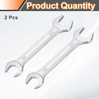 HARFINGTON 2pcs Double Open End Wrench 14mm x 15mm Metric 15 Degree Offset - Image 3
