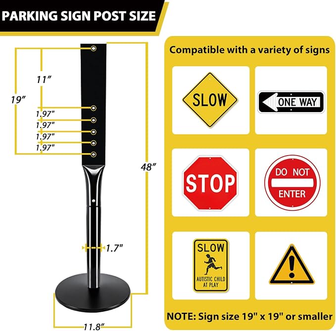 Parking Sign Stand with Base - Image 4