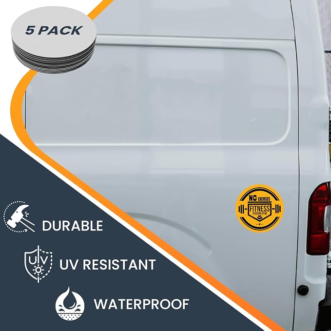 Magnet Me Up Customizable 30 Mil Round Magnet- 6”, 5 PK Weatherproof Car Magnet - Image 4