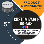 Magnet Me Up Customizable 30 Mil Round Magnet- 5”, 100 PK Weatherproof Car - Image 6