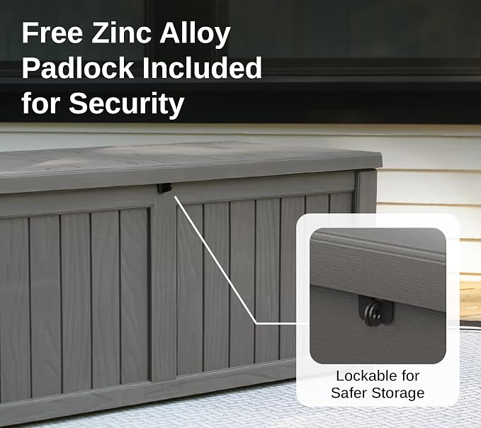 EAST OAK Outdoor Storage Box, 120 Gallon Deck Box - Image 5