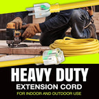 25ft Outdoor/Indoor Extension Cord 14/3 Gauge Heavy Duty 3 Prong SJTW, - Image 7
