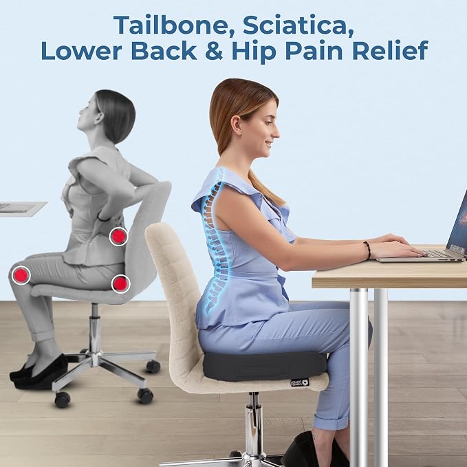5 STARS UNITED Seat Cushion for Tailbone Pain Relief – Memory Foam Lifting - Image 3