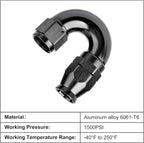 EVIL ENERGY 10AN 180 Degree PTFE One Piece Full Flow End Hose Fitting Aluminum - Image 3