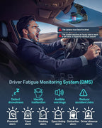 AI Dash Cam Front Rear Inside, 4 Channel 3k+1080P*3 Dashcam - Image 4