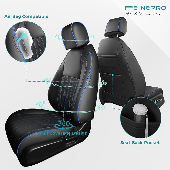 Seat Covers for Honda Civic Sedan LX 2016 2017 2018 2019 2020 2021, Faux - Image 3
