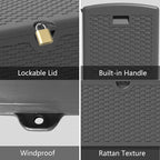 80 Plus Gallon Resin Deck Box, Waterproof Outdoor Storage Bin - Image 5