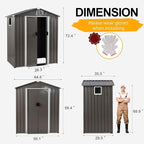 Shintenchi 5x3 FT Outdoor Storage Shed - Image 3