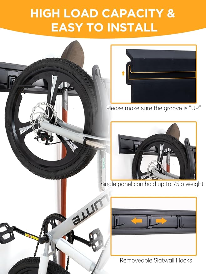 Slatwall Panels Garage Tool Organizer Wall Mount Garage Slat Wall Storage - Image 2