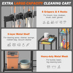 Broom Holder with Cleaning Supplies Organizer, Broom Closet Storage Cabinet - Image 4