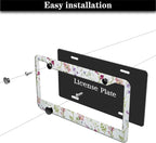 License Plate Cover Multicolor License Plate Frames Folk Flower Hippie Boho - Image 7