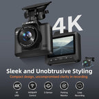 Dash Cam Front and Rear, Ecomoment 4K+1080P Dual Dash Camera - Image 2